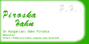 piroska hahn business card